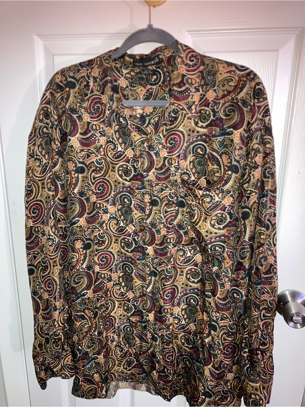Men's Paisley Button-Down silk dress shirt